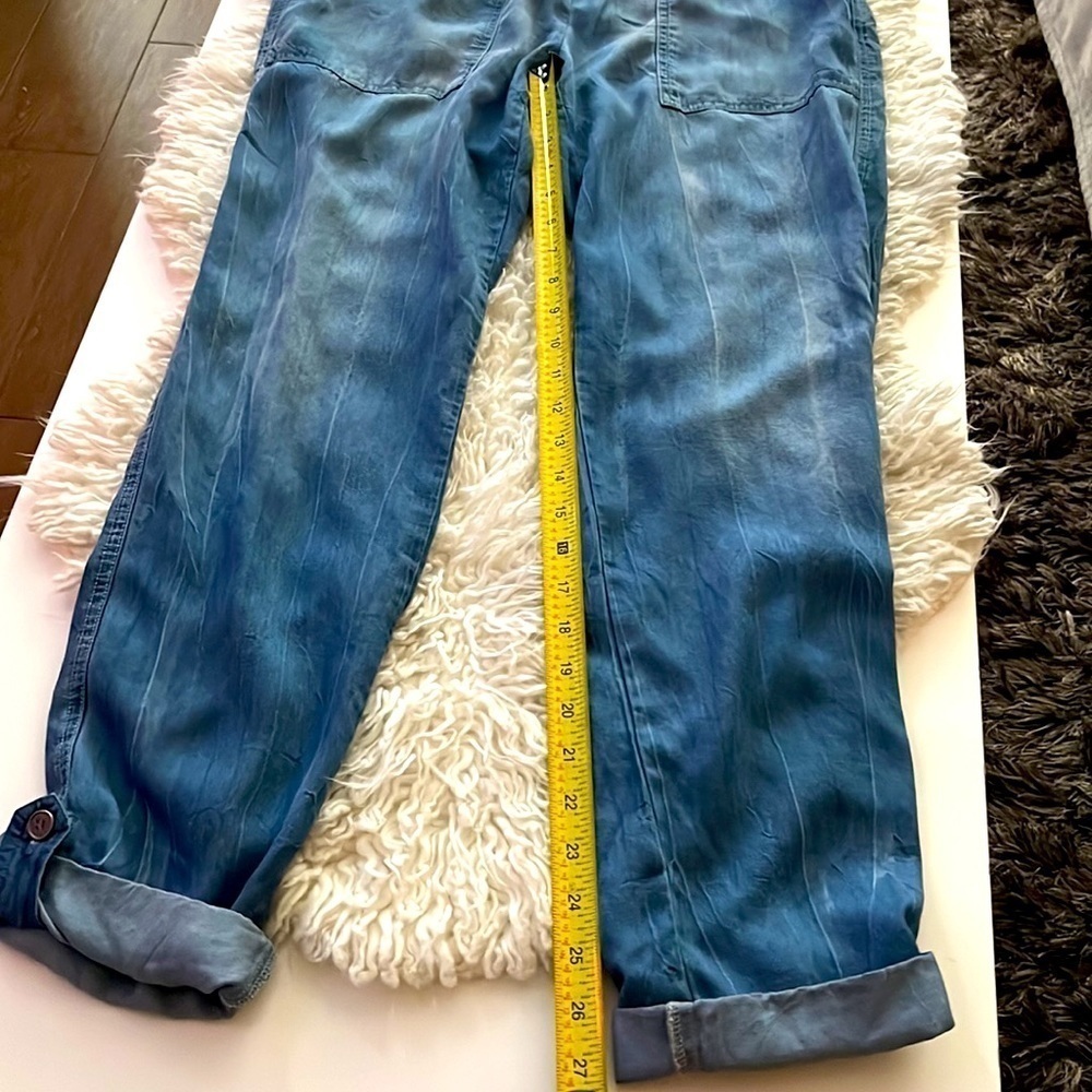 Splendid Wide leg Draw String Denim Pants with Rolled Button Ankle. Hard 2 Find! - Picture 13 of 16